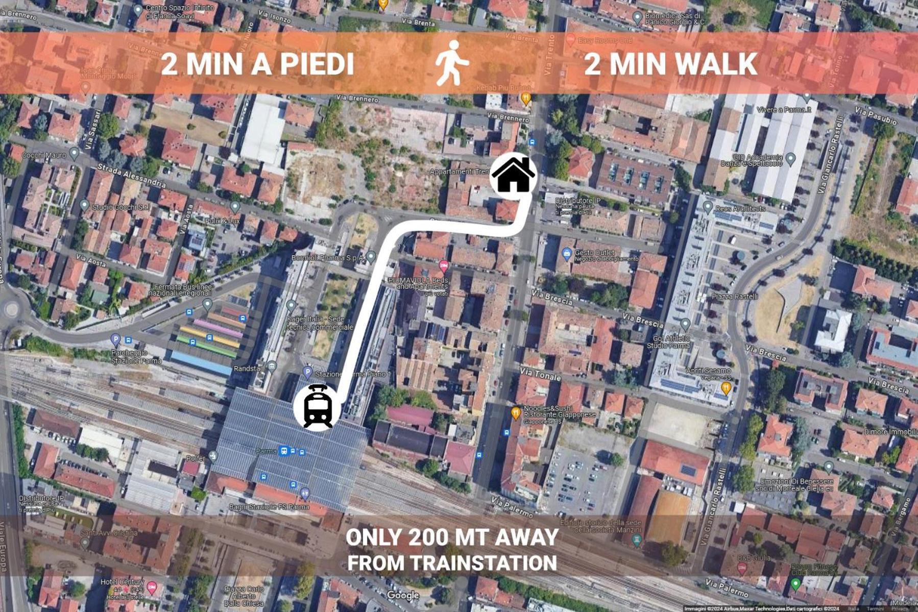 Stazione A 200M - Ampio Appartamento Con Parcheggio Notturno Gratis Parma Eksteriør billede